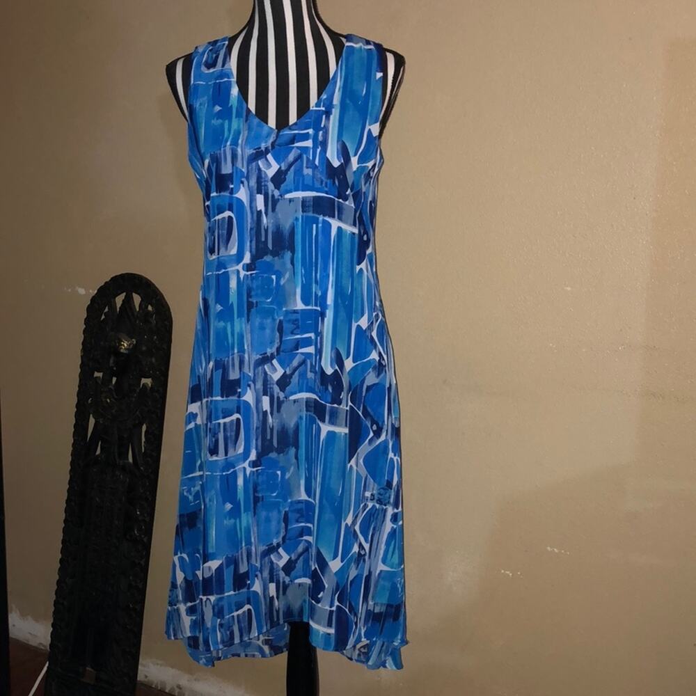 Soft Works Business Office Artsy Preppy Sleeveless Summer High Low Dress